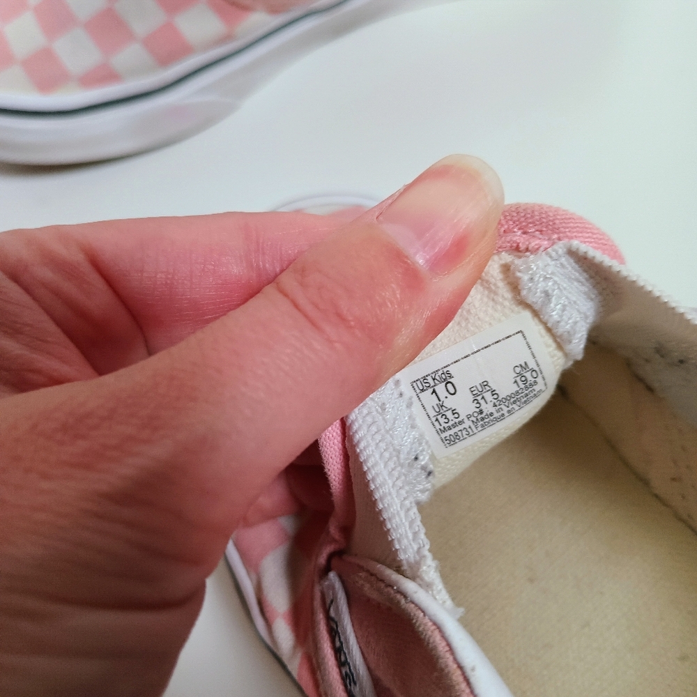 Vans Little Kids Classic Slip-On Checkerboard Shoe Pink White - Picture 4 of 10